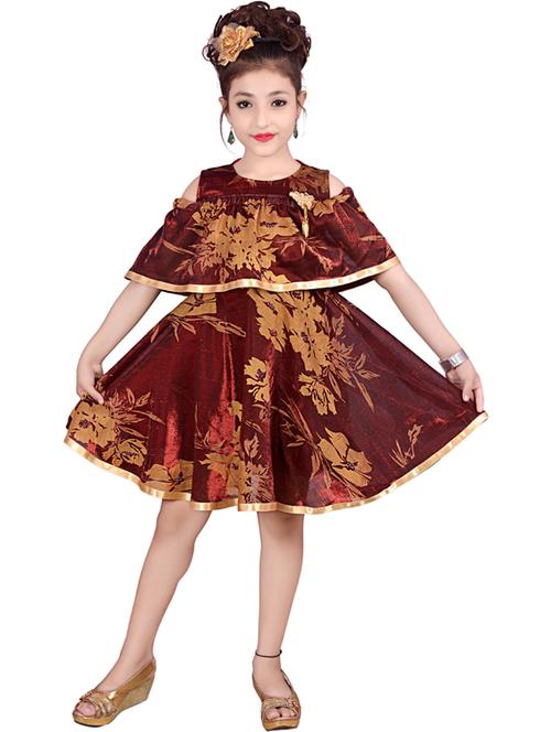 round neck printed net frock - 19980157 - Very Small Image - 1