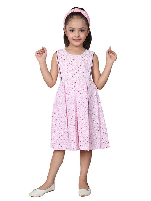 round neck printed cotton blend frock - 19980188 - Very Small Image - 1