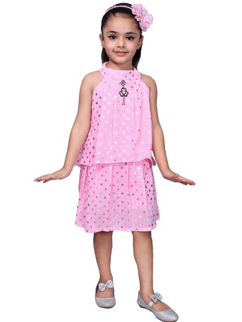 halter neck printed georgette frock - 19980236 - Very Small Image - 1