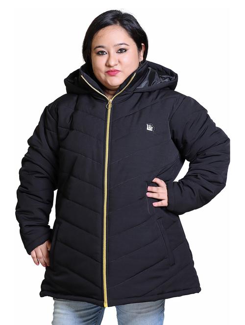 black poly blend quilted & padded jacket - 19981025 - Very Small Image - 1