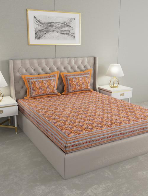 floral printed king size double bedsheet - 19981598 - Very Small Image - 1