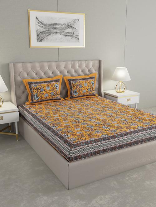 floral printed king size double bedsheet - 19981600 - Very Small Image - 1