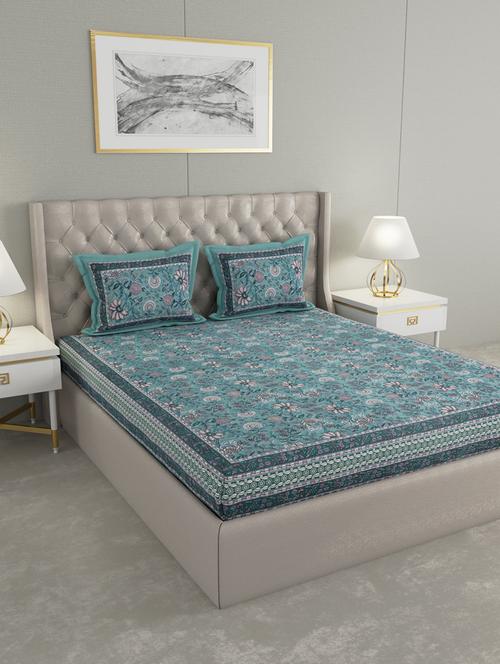 floral printed king size double bedsheet - 19981602 - Very Small Image - 1