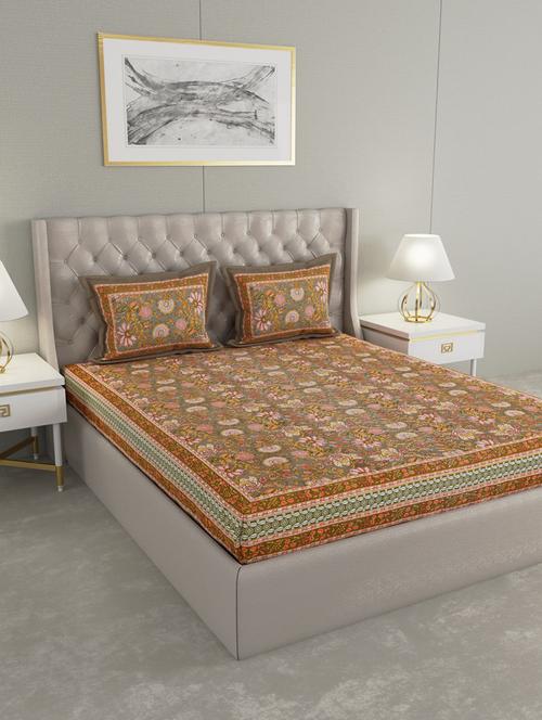 floral printed king size double bedsheet - 19981603 - Very Small Image - 1