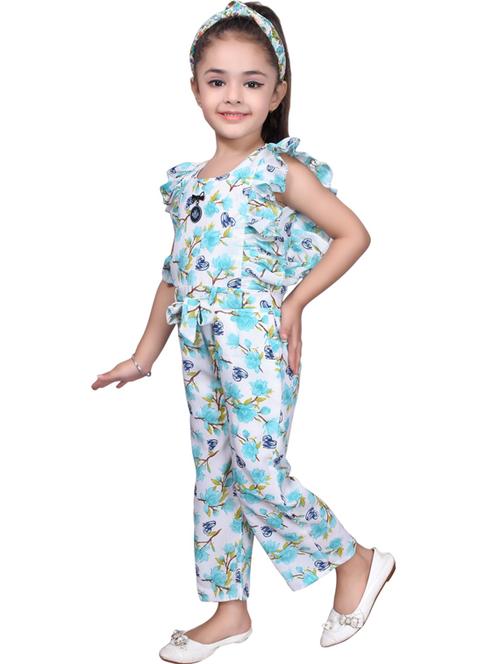 round neck printed full length jumpsuit - 19981834 - Very Small Image - 1
