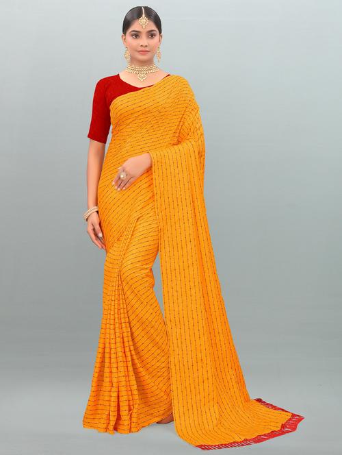 yellow art silk printed saree - 19982149 - Very Small Image - 1