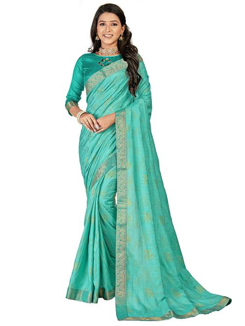 light green art silk printed saree with blouse - 19982197 - Very Small Image - 1