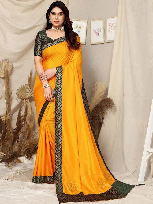 yellow art silk bordered saree - 19982205 - Very Small Image - 1