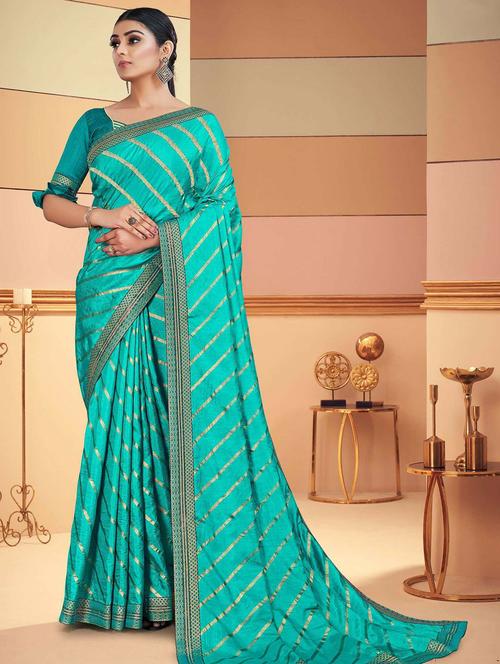 light blue silk banarasi saree with blouse - 19982215 - Very Small Image - 1