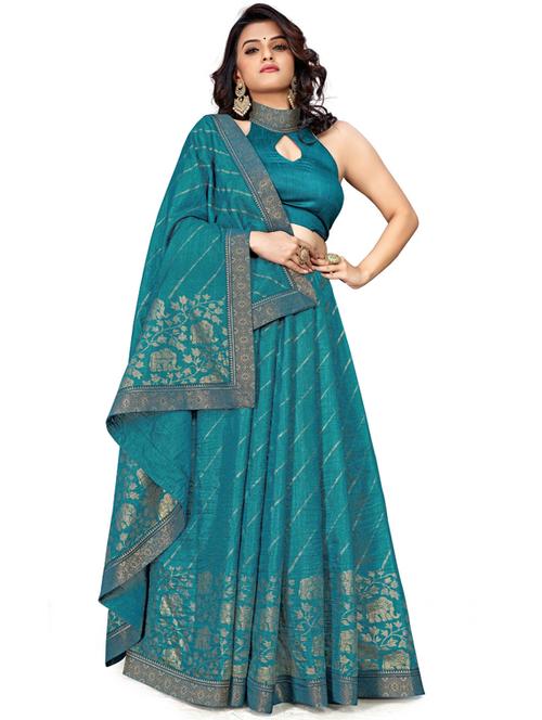 blue printed saree with blouse - 19982450 - Very Small Image - 1