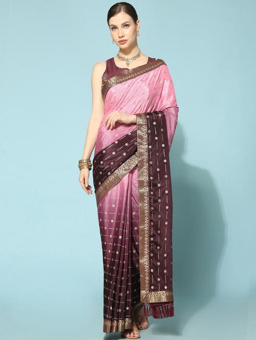 ombre printed saree with blouse - 19982506 - Very Small Image - 1