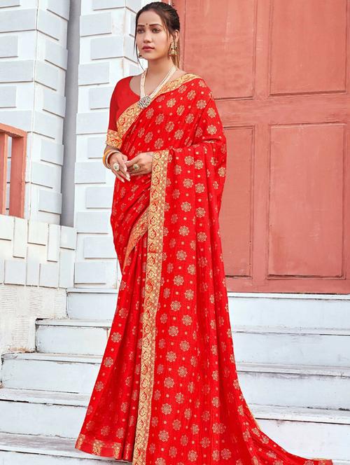 self design banarasi saree with blouse - 19982615 - Very Small Image - 1