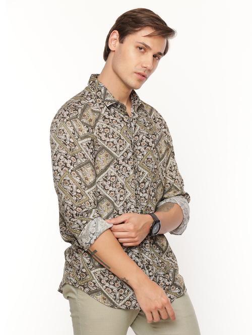 mens paisley casual shirt - 19982886 - Very Small Image - 1