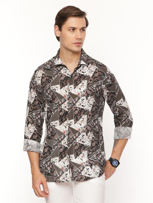 mens printed casual shirt - 19982888 - Very Small Image - 1