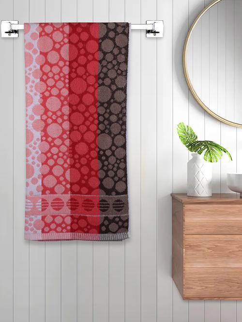 fabinaliv unisex multicolor geometric 300 gsm cotton bath towel (145x70 cm) - 19982926 - Very Small Image - 1