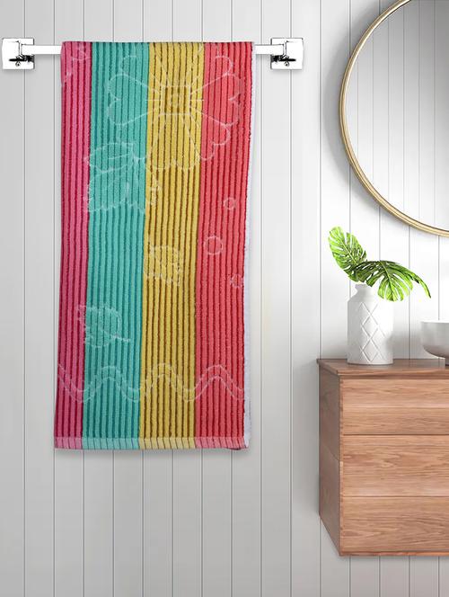 fabinaliv unisex multicolor striped 300 gsm cotton bath towel (140x70 cm) - 19982936 - Very Small Image - 1