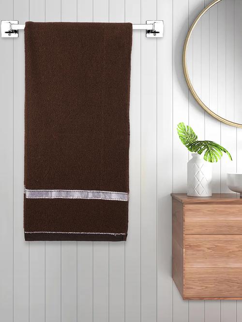 fabinaliv unisex brown solid 300 gsm cotton bath towel (145x70 cm) - 19982942 - Very Small Image - 1