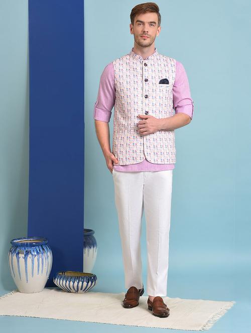 light purple blend kurta with trousers ethnic wear set - 19982980 - Very Small Image - 1