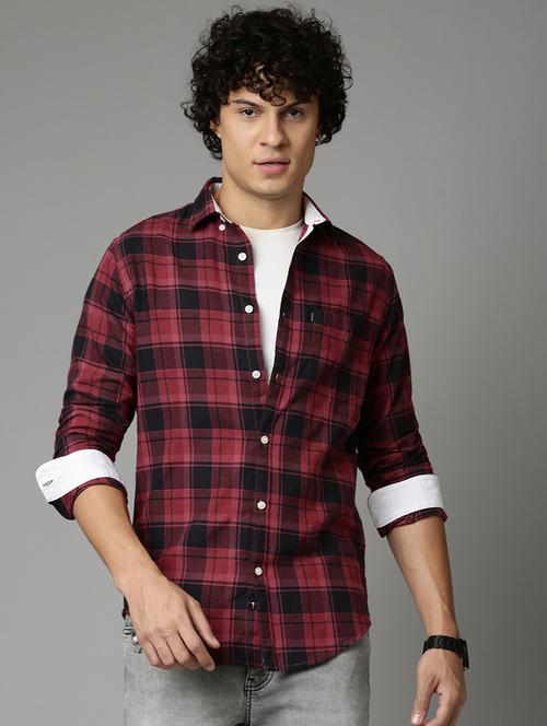 mens checks casual shirt - 19983071 - Very Small Image - 1