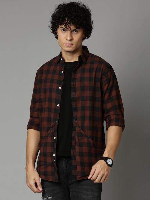 mens checks casual shirt - 19983075 - Very Small Image - 1