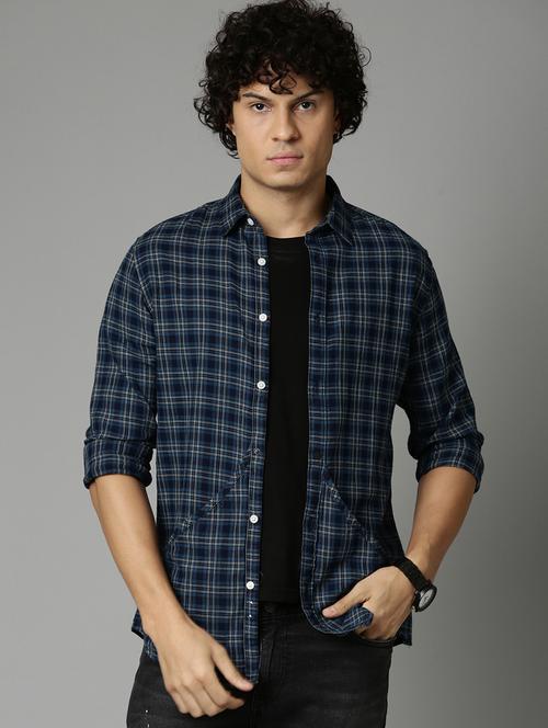 mens checks casual shirt - 19983076 - Very Small Image - 1