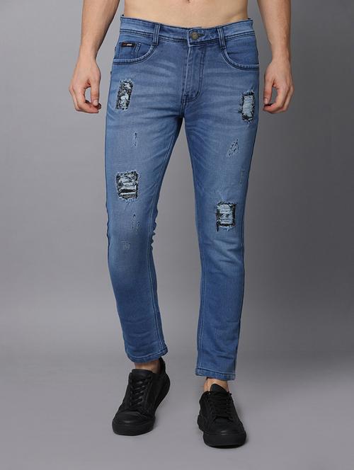 low rise washed distressed jeans - 19983184 - Very Small Image - 1