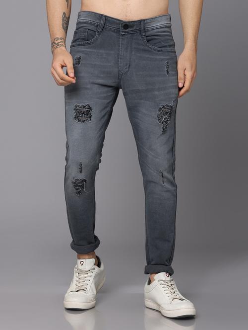 low rise washed distressed jeans - 19983187 - Very Small Image - 1
