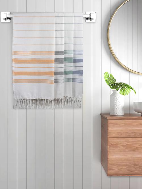 fabinaliv unisex set of 4 multicolor striped 225 gsm cotton bath towels (140x70 cm) - 19983367 - Very Small Image - 1