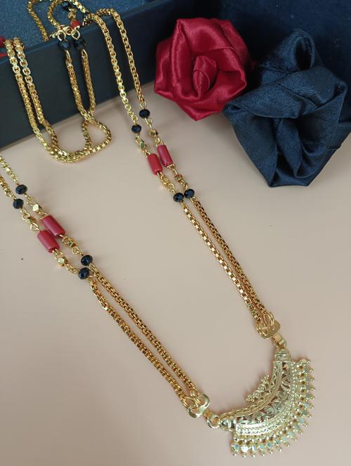 gold plated metal mangalsutra - 19983845 - Very Small Image - 1