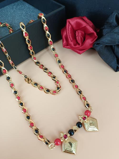 multicolor gold plated metal mangalsutra - 19983846 - Very Small Image - 1