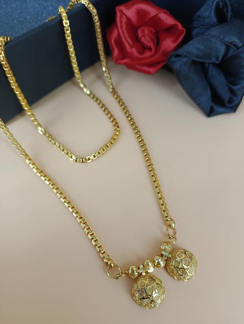 gold plated metal mangalsutra - 19983849 - Very Small Image - 1