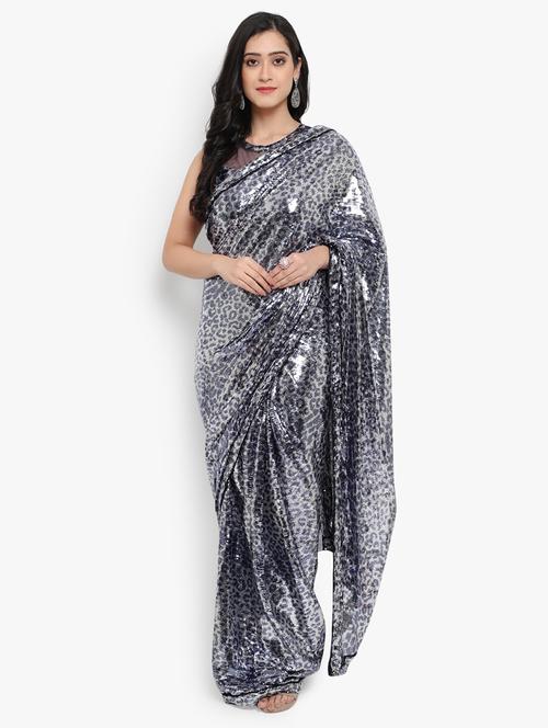 sequined saree with blouse - 19984273 - Very Small Image - 1