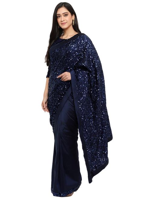 sequined saree with blouse - 19984306 - Very Small Image - 1