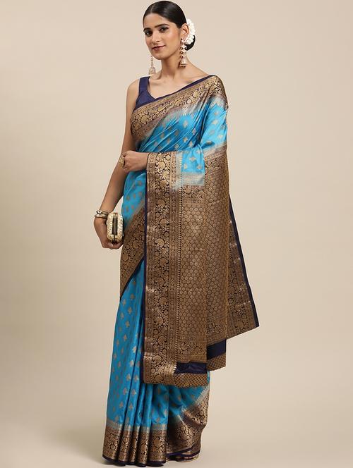 self design saree with blouse - 19984443 - Very Small Image - 1
