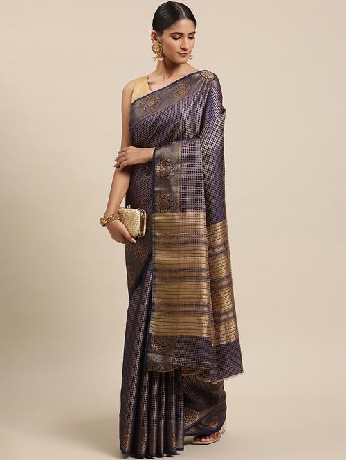 zari woven saree with blouse - 19984451 - Very Small Image - 1