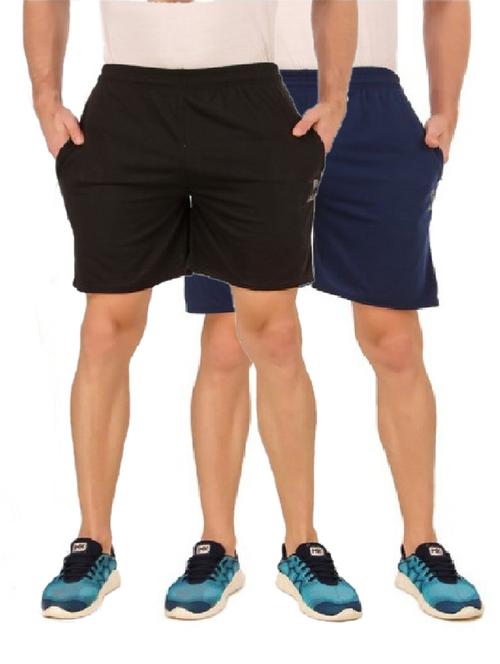 men's solid mid rise shorts combo - 19984629 - Very Small Image - 1
