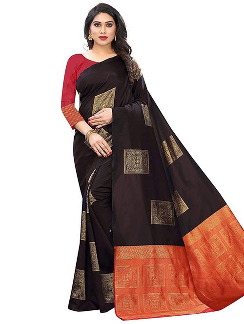 self design woven saree with blouse - 19984872 - Very Small Image - 1