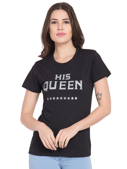 black cotton blend regular tshirt - 19985691 - Very Small Image - 1