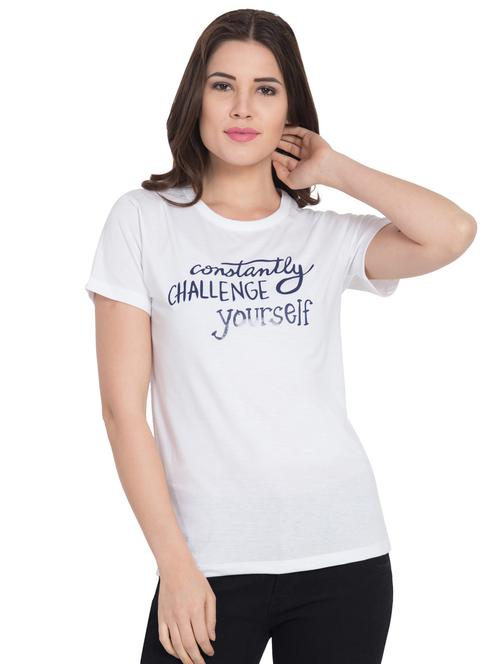 white cotton blend regular tshirt - 19985755 - Very Small Image - 1
