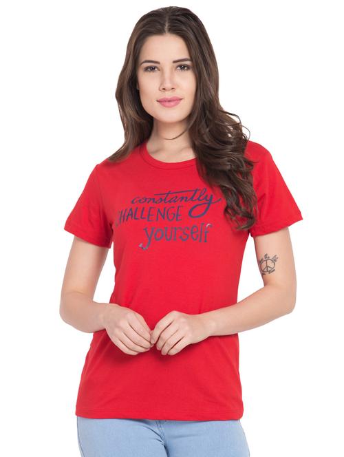 red cotton blend regular tshirt - 19985760 - Very Small Image - 1