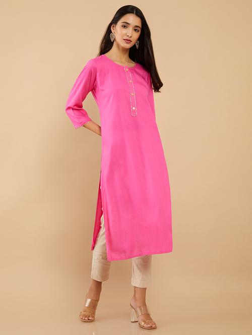 women's straight kurta - 19987274 - Very Small Image - 1