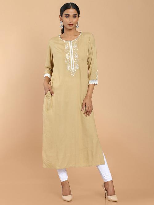 women's straight kurta - 19987317 - Very Small Image - 1
