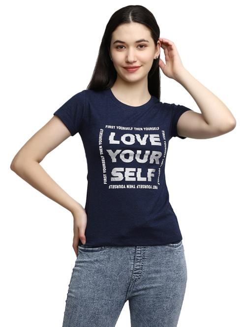 women's front print round neck t-shirt - 19987974 - Very Small Image - 1