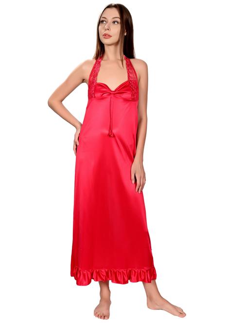 red lace sleeveless wrap nighty - 19988138 - Very Small Image - 1