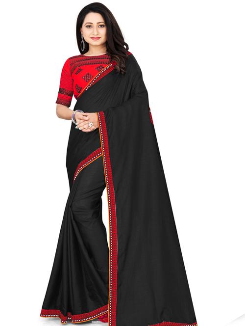 solid with border woven saree with blouse - 19988253 - Very Small Image - 1
