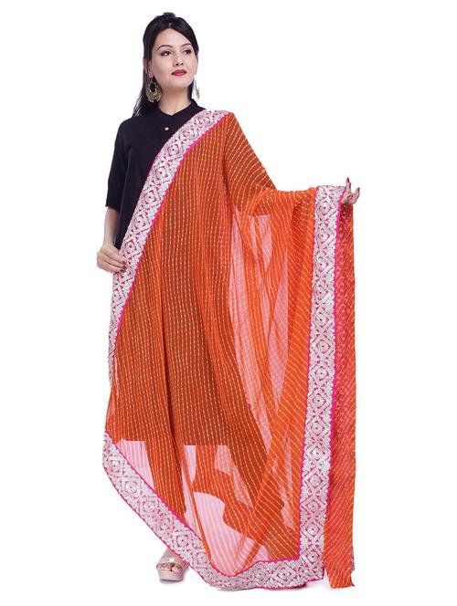 orange georgette dupatta - 19988904 - Very Small Image - 1