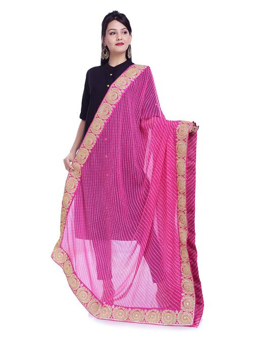 pink georgette dupatta - 19989016 - Very Small Image - 1