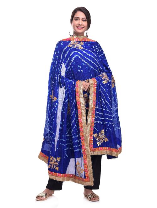 blue art silk dupatta - 19989055 - Very Small Image - 1