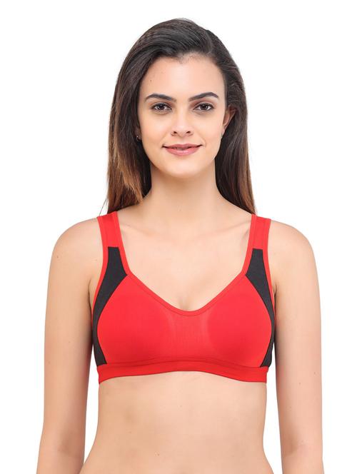 red cotton blend regular bra - 19989473 - Very Small Image - 1