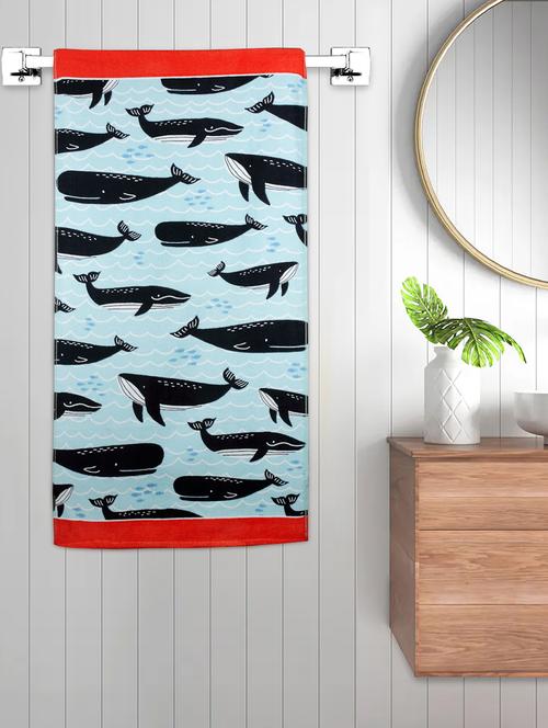 fabinaliv cartoon print cotton kids bath towel (120x60 cm) - 19989745 - Very Small Image - 1